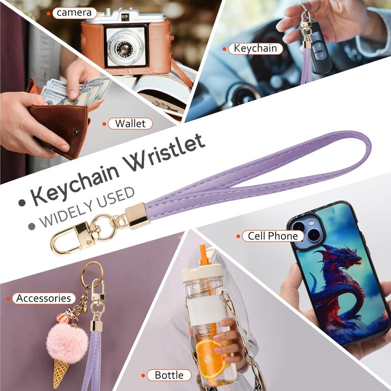 KNGITRYI Small Wristlet Wallets for Women RFID Credit Card Holder Wallet Keychain Wristlet Wallet Credit Card Wallets for Women (Purple) - Image 5